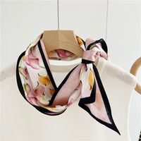 Women's Simple Style Commute Color Block Mulberry Silk Printing Silk Scarf main image 1