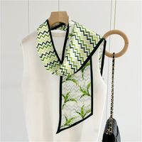 Women's Simple Style Commute Color Block Mulberry Silk Printing Silk Scarf sku image 4