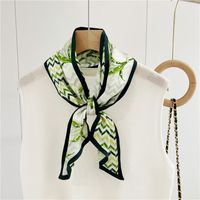 Women's Simple Style Commute Color Block Mulberry Silk Printing Silk Scarf main image 2