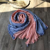Women's Sweet Solid Color Cotton Patchwork Silk Scarf sku image 2