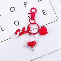 Simple Style Heart Shape Plastic Unisex Bag Pendant Keychain sku image 3