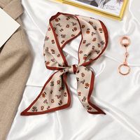 Women's Elegant Flower Satin Silk Scarf sku image 28