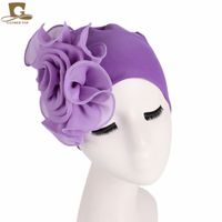 Women's Pastoral Simple Style Solid Color Flowers Eaveless Beanie Hat sku image 2
