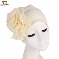 Women's Pastoral Simple Style Solid Color Flowers Eaveless Beanie Hat sku image 13
