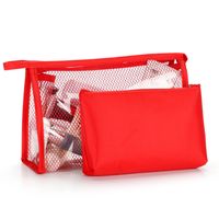 Women's Medium Pvc Solid Color Basic Square Zipper Cosmetic Bag Wash Bag sku image 1