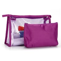 Women's Medium Pvc Solid Color Basic Square Zipper Cosmetic Bag Wash Bag sku image 2