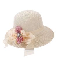 Women's Elegant Pastoral Simple Style Solid Color Flowers Wide Eaves Bucket Hat main image 3