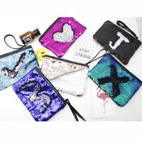 Women's Small Satin Sequins Vintage Style Square Zipper Cosmetic Bag Wash Bag main image 5