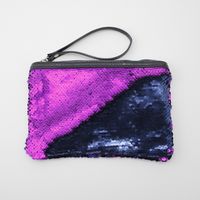 Women's Small Satin Sequins Vintage Style Square Zipper Cosmetic Bag Wash Bag sku image 7