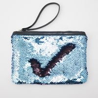 Women's Small Satin Sequins Vintage Style Square Zipper Cosmetic Bag Wash Bag sku image 4