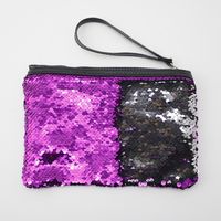 Women's Small Satin Sequins Vintage Style Square Zipper Cosmetic Bag Wash Bag sku image 2