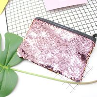 Women's Small Satin Sequins Vintage Style Square Zipper Cosmetic Bag Wash Bag main image 2