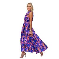 Women's Regular Dress Elegant Oblique Collar Sleeveless Color Block Solid Color Maxi Long Dress Casual Daily main image 3