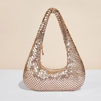 Women's Polyester Sequins Vintage Style Dumpling Shape Zipper Shoulder Bag Underarm Bag sku image 1