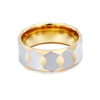 Simple Style Rhombus Tungsten Steel 18K Gold Plated Unisex Rings main image 3