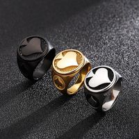 Simple Style Heart Shape Stainless Steel Plating 18K Gold Plated Men's Rings main image 1