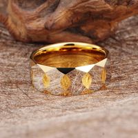 Simple Style Rhombus Tungsten Steel 18K Gold Plated Unisex Rings main image 1