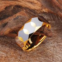 Simple Style Rhombus Tungsten Steel 18K Gold Plated Unisex Rings main image 4
