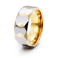 Simple Style Rhombus Tungsten Steel 18K Gold Plated Unisex Rings main image 5