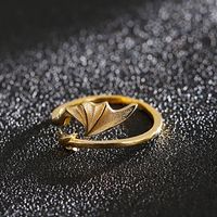 Stainless Steel 18K Gold Plated Simple Style Arrow Wings Open Rings main image 3