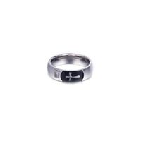 Simple Style Cross Stainless Steel Plating Inlay Zircon Unisex Rings sku image 15