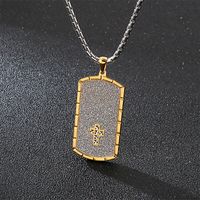 Simple Style Cross Stainless Steel Plating Titanium Steel 18K Gold Plated Men's Pendant Necklace main image 3