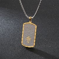 Style Simple Traverser Acier Inoxydable Placage Acier Au Titane Plaqué Or 18K Hommes Pendentif main image 3