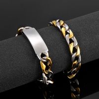 Hip-Hop Geometric Titanium Steel 18K Gold Plated Men's Bracelets main image 6