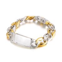 Hip Hop Geométrico Acero Titanio Chapados en oro de 18k Hombres Pulsera main image 5