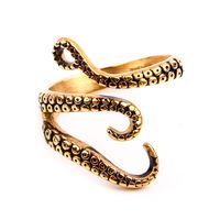 Hip-Hop Snake Titanium Steel Polishing 18K Gold Plated Men's Rings main image 4
