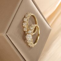 Simple Style Round Alloy Plating Inlay Artificial Diamond 14k Gold Plated Women's Rings main image 2