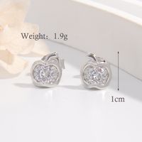 1 Pair Elegant Simple Style Apple Plating Inlay Sterling Silver Zircon White Gold Plated Rhodium Plated Ear Studs main image 2