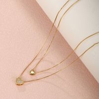 Simple Style Commute Heart Shape Copper Alloy Plating 24k Gold Plated Women's Necklace main image 6