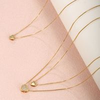Simple Style Commute Heart Shape Copper Alloy Plating 24k Gold Plated Women's Necklace main image 1