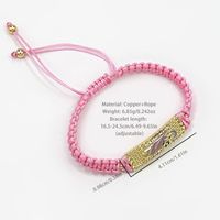 Simple Style Streetwear Human Rope Copper Enamel Plating Braid 18k Gold Plated Unisex Bracelets main image 2