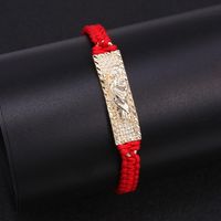 Simple Style Streetwear Human Rope Copper Enamel Plating Braid 18k Gold Plated Unisex Bracelets main image 3
