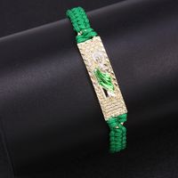 Simple Style Streetwear Human Rope Copper Enamel Plating Braid 18k Gold Plated Unisex Bracelets main image 4