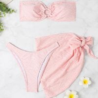Women's Modern Style Simple Style Solid Color 3 Pieces Set Bikinis Swimwear main image 1