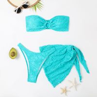 Women's Modern Style Simple Style Solid Color 3 Pieces Set Bikinis Swimwear main image 2