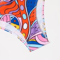 Mujeres Señora Vacaciones Playa Impresión Bloque De Color Juego De 3 Piezas Bikinis Traje De Baño main image 4
