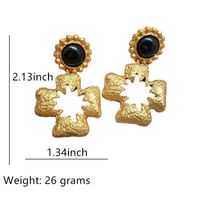 1 Pair Retro Cross Copper Drop Earrings main image 2