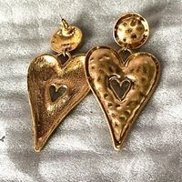 1 Pair Simple Style Classic Style Heart Shape Plating Metal Gold Plated Drop Earrings sku image 2