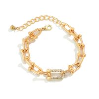 Modern Style Shiny Solid Color Alloy Iron Copper Plating Inlay Rhinestones Women's Bracelets Necklace main image 11