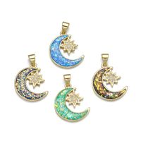 1 Piece Ig Style Simple Style Star Moon Copper Plating Inlay Jewelry Accessories main image 4