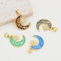 1 Piece Ig Style Simple Style Star Moon Copper Plating Inlay Jewelry Accessories main image 1