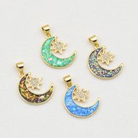 1 Piece Ig Style Simple Style Star Moon Copper Plating Inlay Jewelry Accessories main image 3