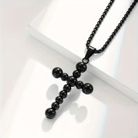 Retro Simple Style Cross Stainless Steel Titanium Steel Unisex Pendant Necklace main image 3