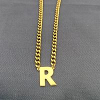 Simple Style Classic Style Letter 304 Stainless Steel Hollow Out Men's Pendant Necklace sku image 17