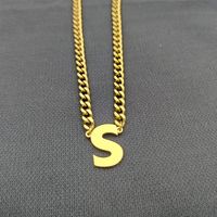 Simple Style Classic Style Letter 304 Stainless Steel Hollow Out Men's Pendant Necklace sku image 18