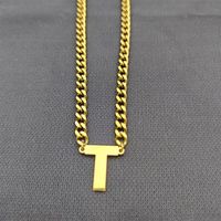 Simple Style Classic Style Letter 304 Stainless Steel Hollow Out Men's Pendant Necklace sku image 19